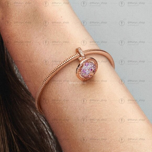 Pandora Planet Saturn Sparkling Dangle Charm - Picture 4 of 5